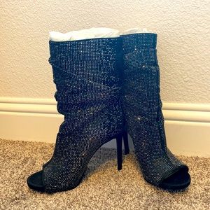 Jessica Simpson Rinnah 7.5 rhinestones high heel boots